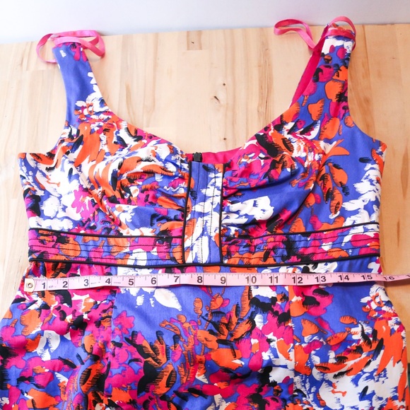 Donna Ricco New York Floral Fit & Flare Dress | Size 8 | Pink Blue Orange - Picture 10 of 14